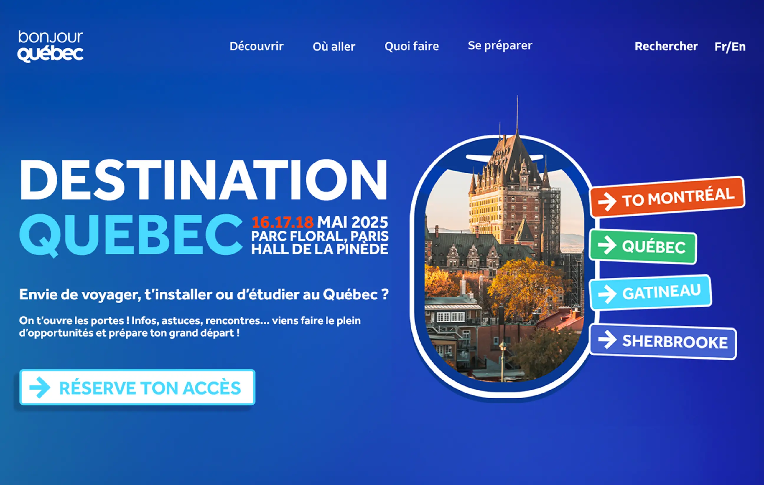 Landing-Destination Québec